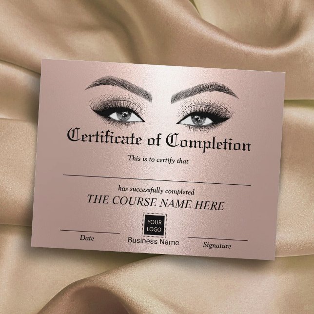 Rose Gold Eyelash Certificat d'achèvement (Créateur téléchargé)