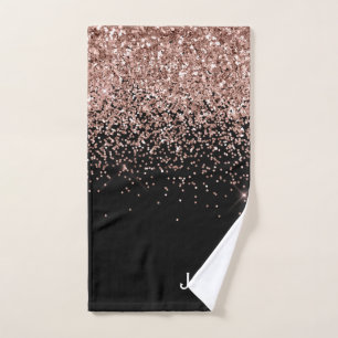 Rose Gold Fard Rose Noir Paillettes Monogramme Fém