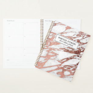 Rose Gold Faux Foil et Motif Marbre blanc