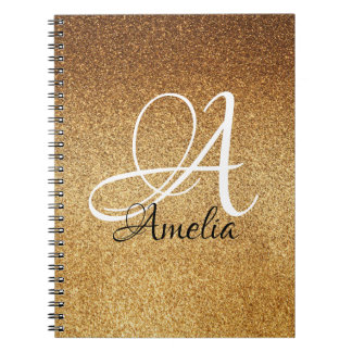 Rose Gold Faux Parties scintillant Carnet personna