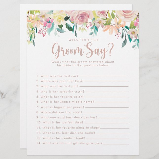 Rose Gold Fête des mariées Qu'a dit Groom (Devant / Derrière)