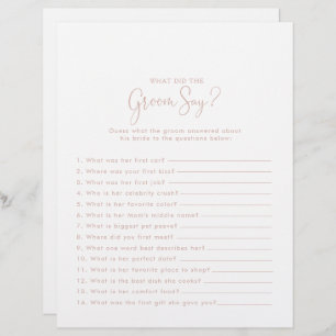 Rose Gold Fête des mariées Qu'a dit Groom