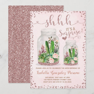 Rose Gold Fiesta Adulte femme Invitation d'anniver