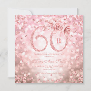 Rose Gold Floral 60e Anniversaire Lumières