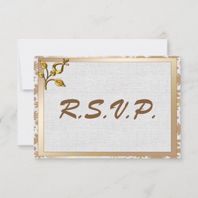 Rose Gold Floral et mariage Linen RSVP (Devant)
