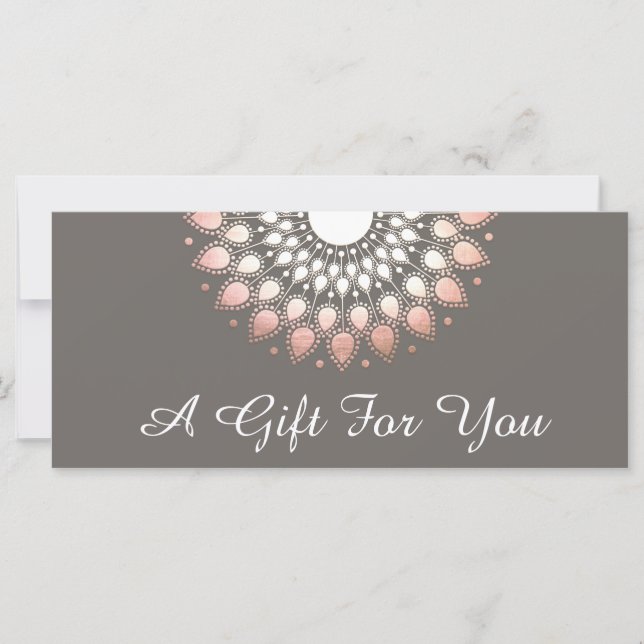 Rose Gold Floral Mandala Spa Certificat cadeau (Devant)