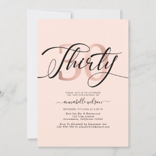 Rose Gold Foil 30e anniversaire Invitation photo