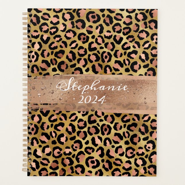 Rose Gold Foil Leopard Brush Stroke (Devant)