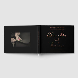 Rose Gold Foil Mariage Livre d'or personnalisé