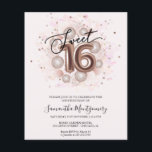 Rose Gold Foil Sweet 16 Ballons Budget Invitation<br><div class="desc">Faites savoir à vos amis de marquer leurs calendriers pour votre journée spéciale avec ces belles invitations bleu poussiéreux Sweet 16. Chaque invitation présente un design festif avec de beaux ballons, parfait pour mettre l'ambiance pour une journée de plaisir et de célébration. Que vous ayez l'intention d'organiser un gala de...</div>