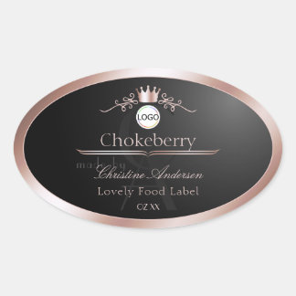 Rose Gold Frame Logo Monogramme Étiquette de Produ