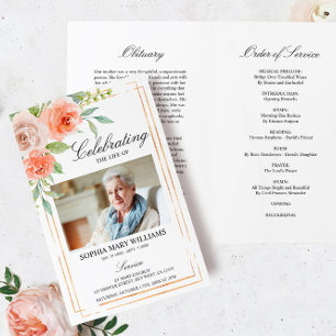 Rose & Gold Funeral   Ordre de service