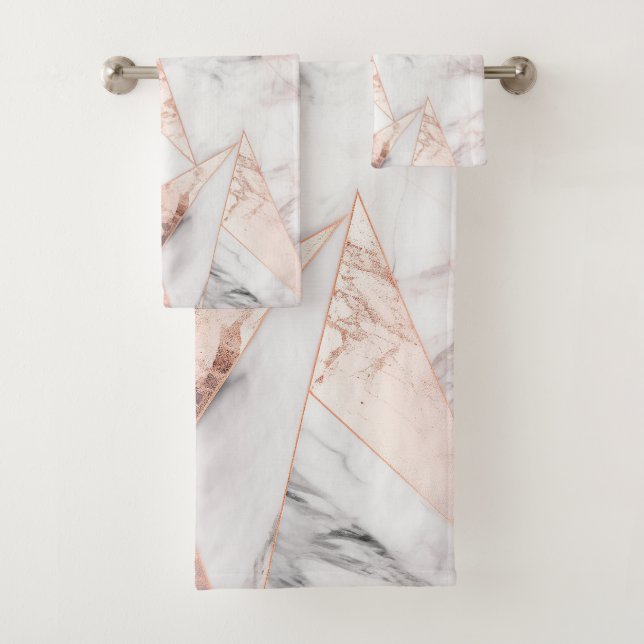 Rose Gold Géométrique Marbre Tendance (En situation)