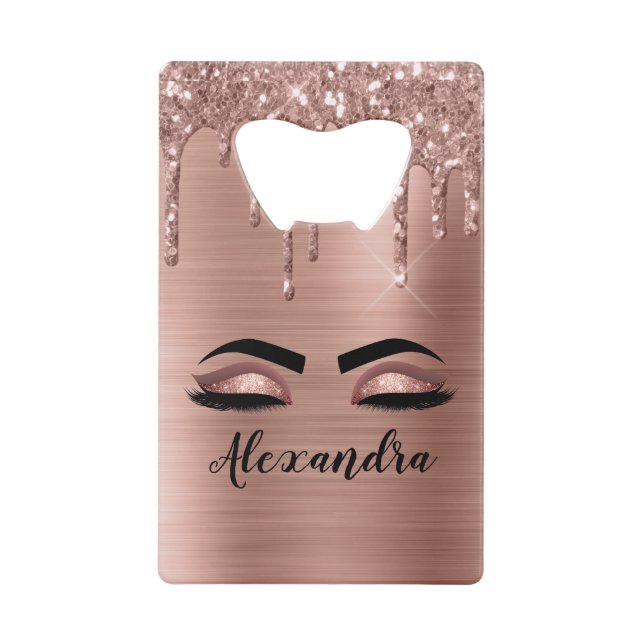 Rose Gold Glitter Sparkle Eyelashes Monogram (Devant)