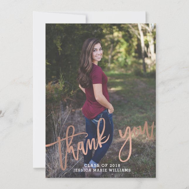 Rose Gold Grad Merci Cartes (Devant)