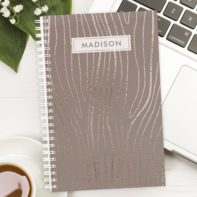 Rose Gold Grain de Bois Abstrait Luxe Glam (Créateur téléchargé)