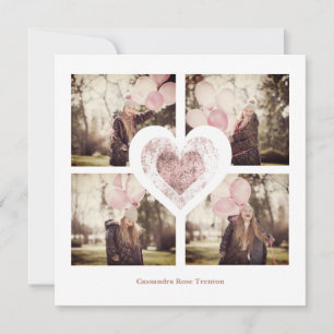Rose Gold Heart Fille Branchée Tous les Ans 4 Phot