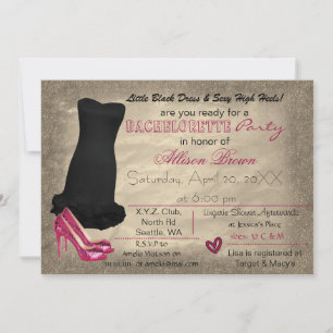 Rose Gold Little Black Robe invitation
