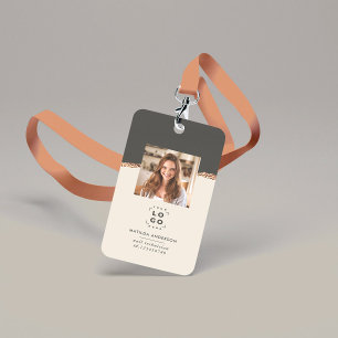 Rose gold logo noir moderne élégant badge féminin