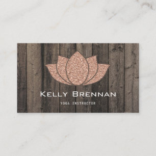 Rose Gold Lotus Yoga Carte de visite avec photo