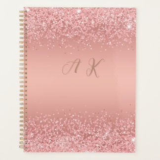Rose Gold Luxe Élégant Monogramme Brillance