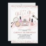 Rose Gold Makeover Girl Invitation fête d'annivers<br><div class="desc">Rose Gold Makeover Girl Invitation fête d'anniversaire</div>