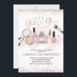 Rose Gold Makeover Girl Invitation fête d'annivers<br><div class="desc">Rose Gold Makeover Girl Invitation fête d'anniversaire</div>
