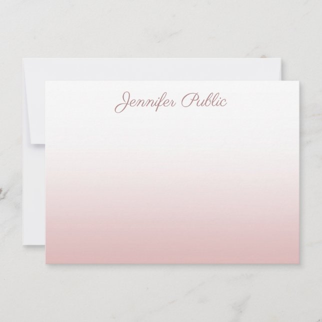 Rose Gold manuscrit Nom de script Élégant Modèle (Devant)