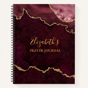 Rose Gold Marble Agate Geode Journal de prière