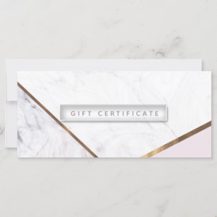 Rose Gold Marble Swirl & Blush Certificat cadeau