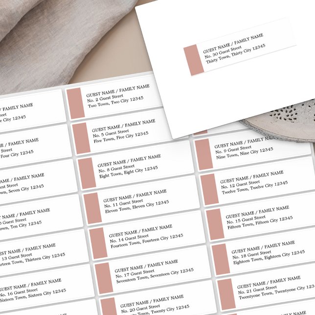 Rose Gold Mariage 30 Étiquettes de adresse invités (Créateur téléchargé)