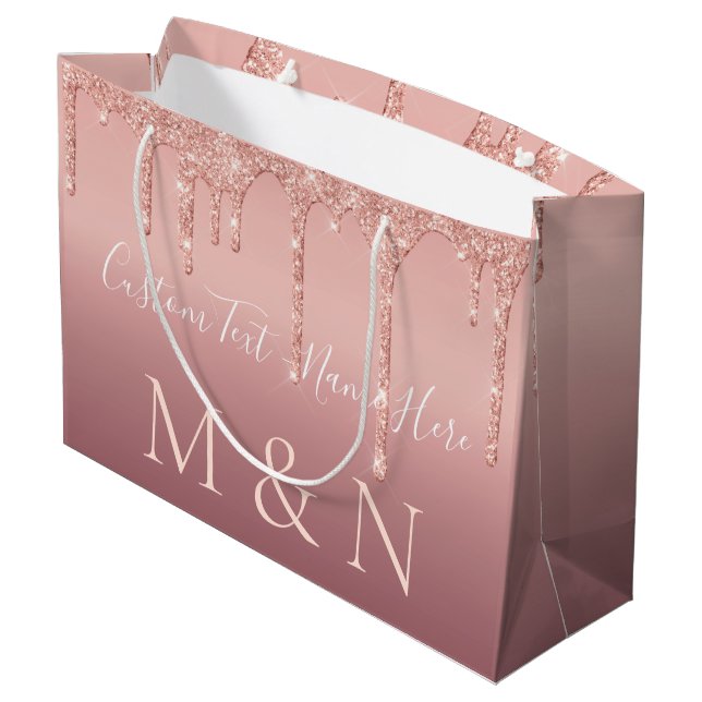 Rose Gold Mariage sac cadeau personnalisé votre te (Dos Angle)