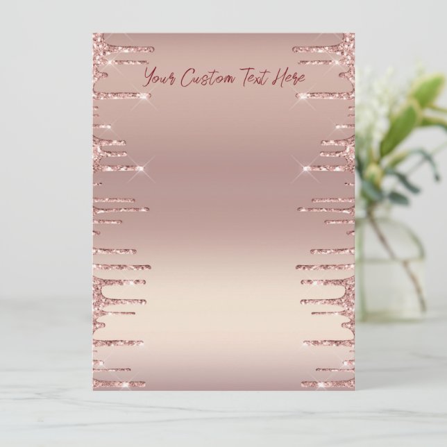 Rose Gold Menu Texte personnalisé - Votre police e (Debout devant)