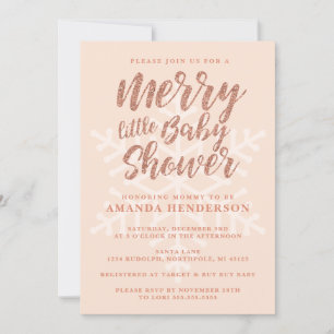 Rose Gold Merry Little Baby shower Invitation