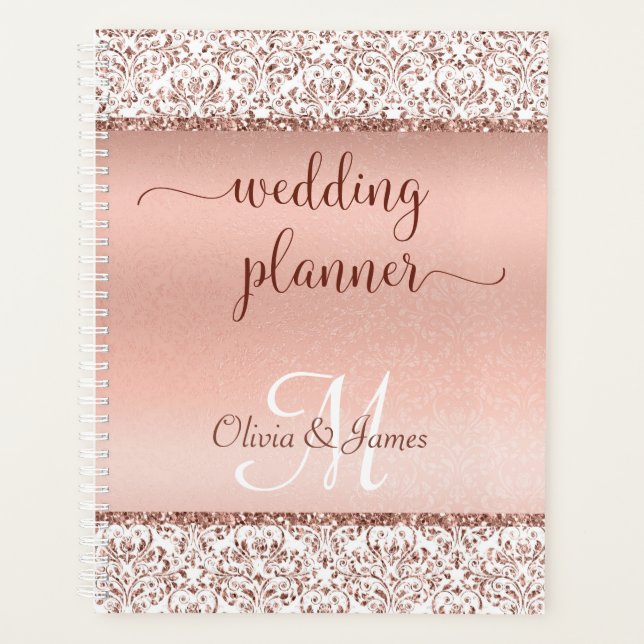 Rose Gold Metallic Typographie Parties scintillant (Devant)