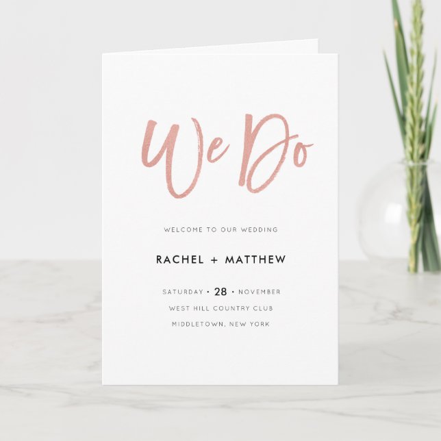 Rose Gold Modern Fairytale Wedding Programme de ma (Devant)