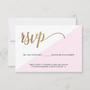 Rose Gold Moderne RSVP sans envoi de siège réservé