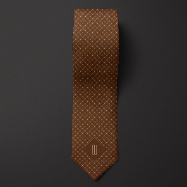 Rose Gold Monogramme Diamond Motif Cravate (Créateur téléchargé)