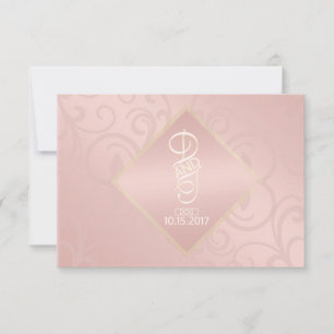 Rose Gold Motif Merci Cartes