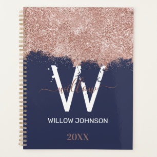 Rose Gold Navy Blue Girl Parties scintillant pouss