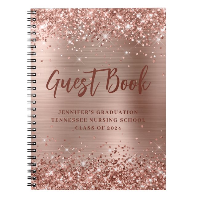 Rose Gold Nursing School Graduation Livre d'or (Devant)