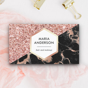 Rose Gold Pailleté Carte de visite de salon de bea