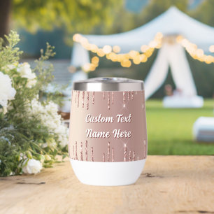 Rose Gold Pailleté Drips Texte Personnalisé