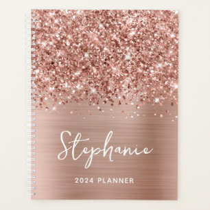 Rose Gold Pailleté Glam Personnalisé 2024