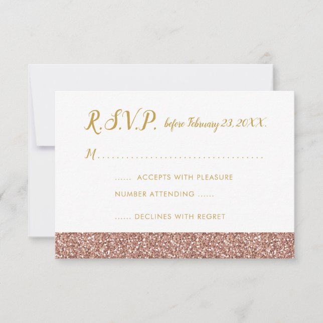Rose Gold Pailleté & Or RSVP 3.5x5 A1 (Devant)