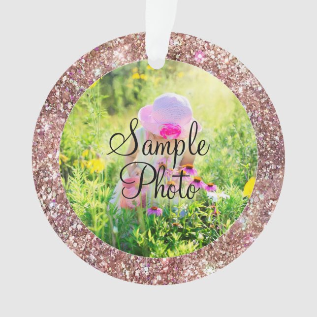 Rose Gold Pailletés Holographiques Cercle Photo (devant)