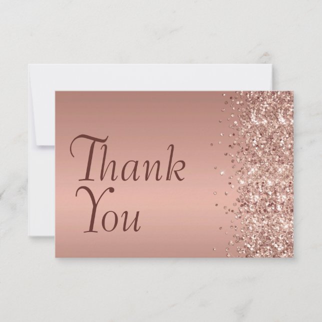 Rose Gold Paillettes Sentiment Bat Mitzvah Merci (Devant)