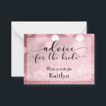 Rose Gold Parties scintillant Bokeh conseil pour l<br><div class="desc">En utilisant une police de script magnifique et ornée de ma collection, j'ai créé des éléments typographiques les mots clés, en amenant les conceptions au niveau suivant. Sur ces cartes, l'expression "fantaisie" dit "conseil à la mariée". Tous les autres textes sont rendus ici dans une police serif polyvalente qui peut...</div>