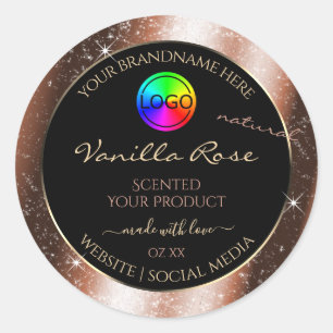 Rose Gold Parties scintillant Cadre Étiquette prod