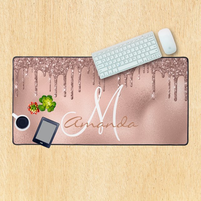 Rose Gold Parties scintillant Drives Monogram rose (Créateur téléchargé)